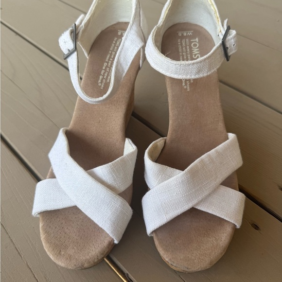 Toms Sienna Cork Wedge Sandals sz 8.5 - Picture 2 of 8